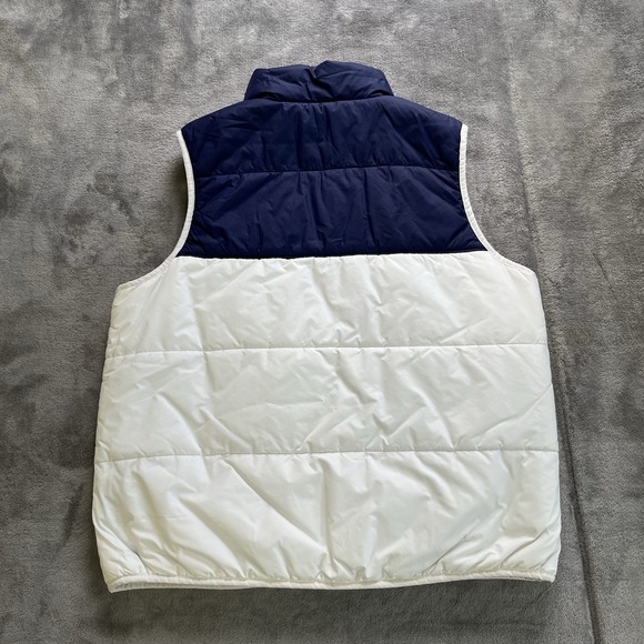 Under Armour Notre Dame Reversible Full Zip Puffer Vest Womens L Navy White - Picture 2 of 9